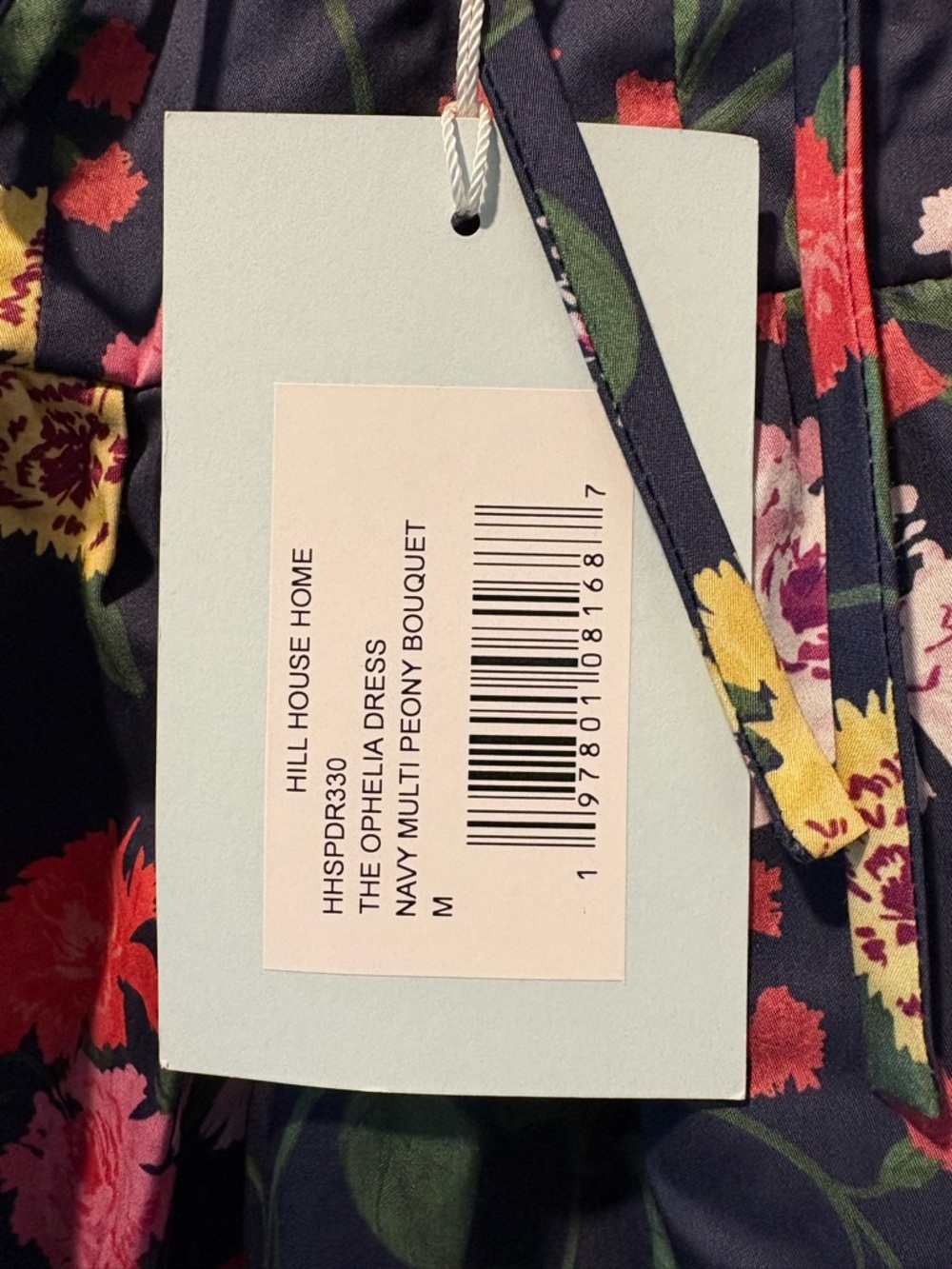 NWT Hill House Home The Ophelia Nap Dress Navy Peony Bouquet Cotton Sateen - Picture 3 of 9